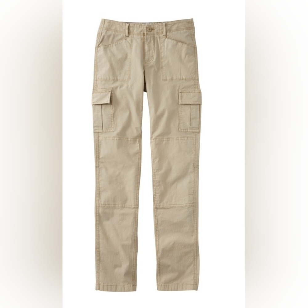 Cargo pants Tan color Pockets Cotton Spandex blend Size 14 L.L.BEAN